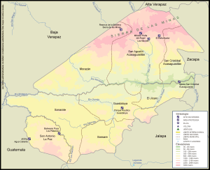 Mapa físico del Departamento de El Progreso