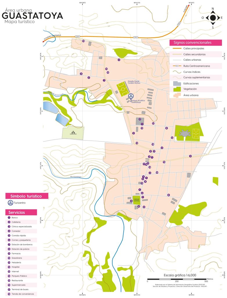 Mapa de la ciudad de Guastatoya.