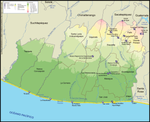 Mapa físico del Departamento de Escuintla