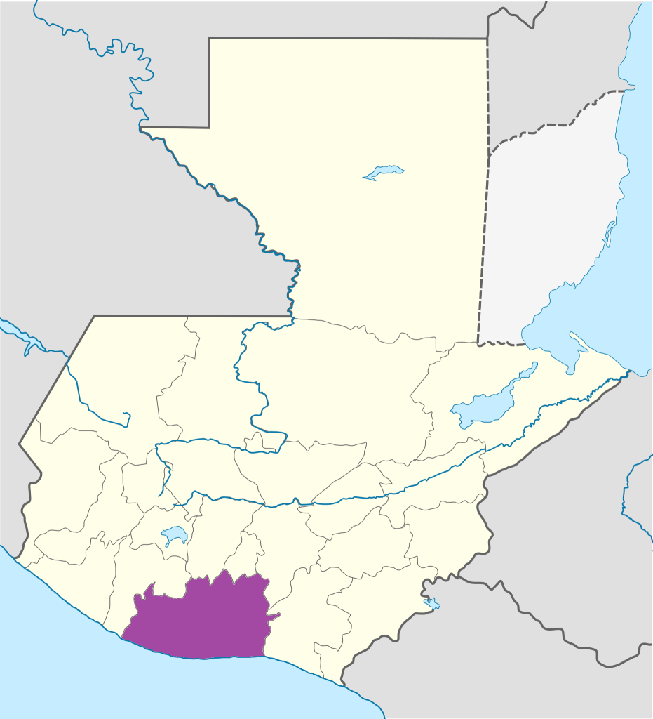 Mapa de ubicación del Departamento de Escuintla.