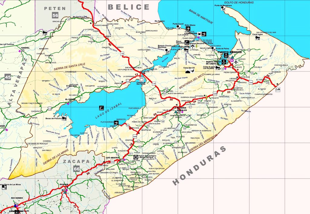 Mapa del Departamento de Izabal.