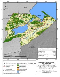 Cobertura forestal en el Departamento de Izabal.