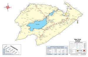 Mapa de carreteras del Departamento de Izabal