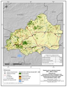 Cobertura forestal en el Departamento de Jalapa (Guatemala).