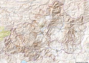 Mapa topográfico del Departamento de Jalapa (Guatemala).