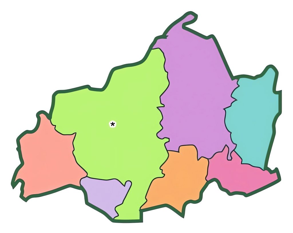 Mapa mudo del Departamento de Jalapa (Guatemala).