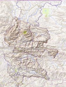 Mapa topográfico del Departamento de Quiché.