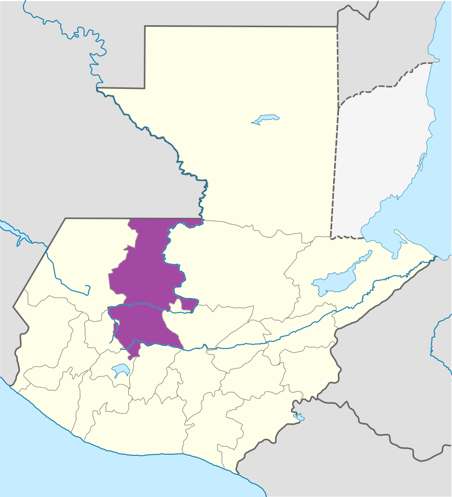 Mapa de ubicación del Departamento de Quiché.