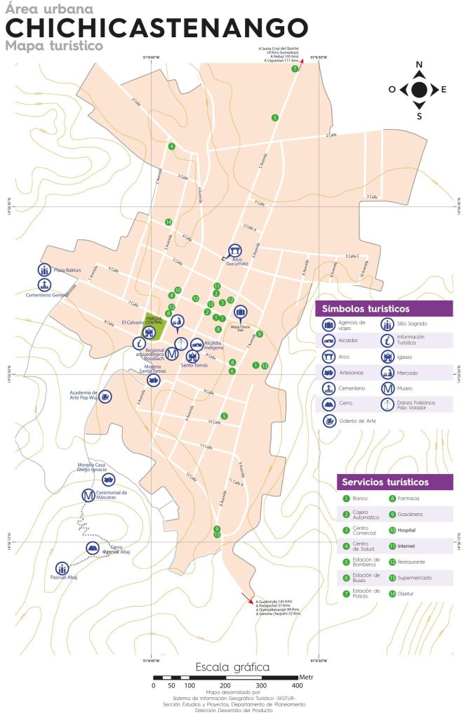 Mapa de la ciudad de Chichicastenango.
