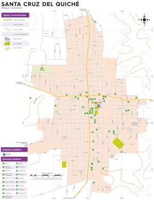 Mapa de la ciudad de Santa Cruz del Quiché