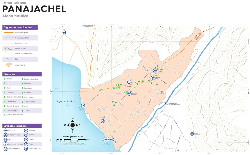 Mapa de la ciudad de Panajachel.