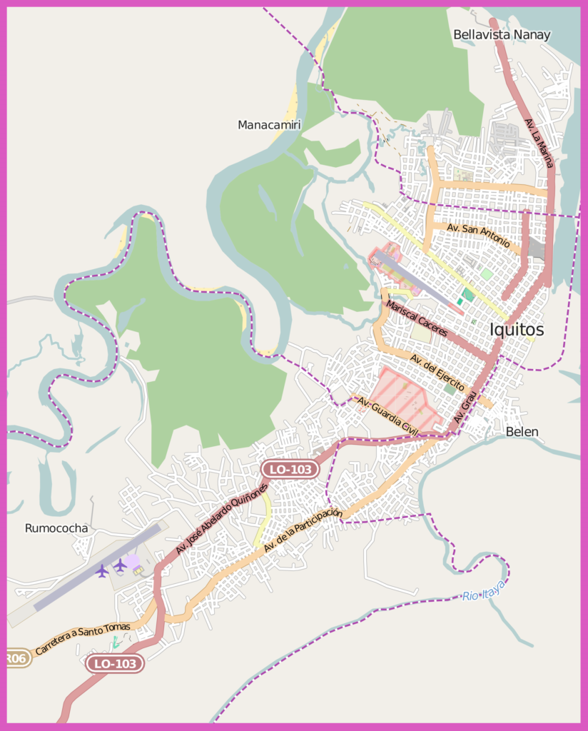 Mapa de Iquitos.