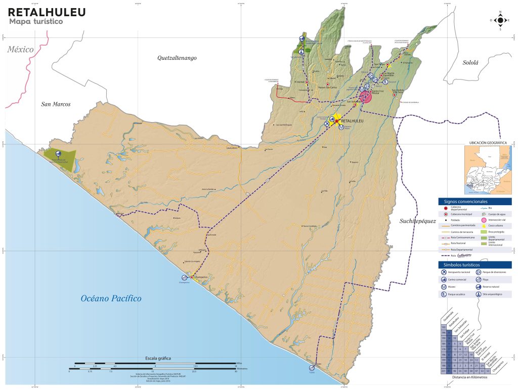 Mapa turistico del Departamento de Retalhuléu.