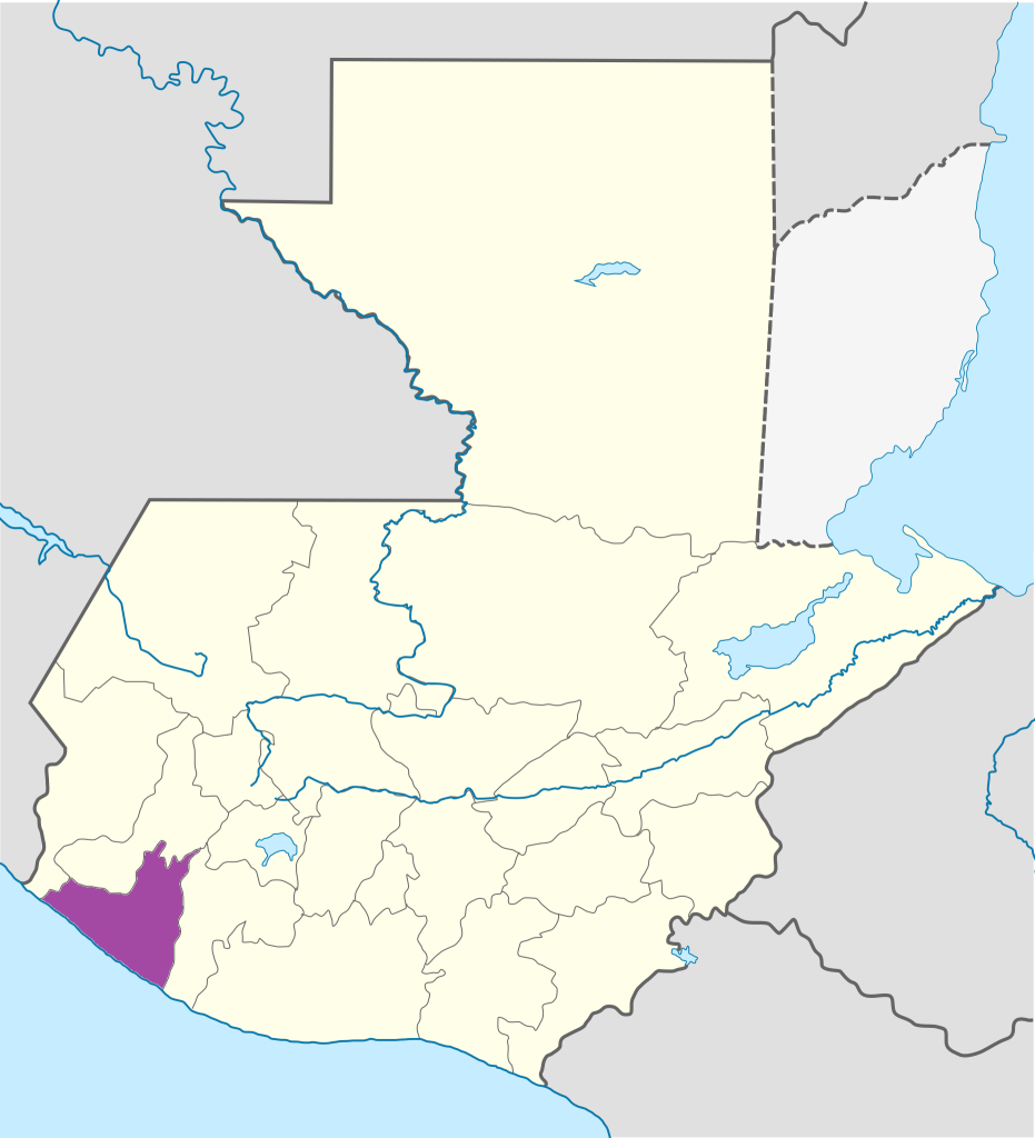 Mapa de ubicación del Departamento de Retalhuléu.