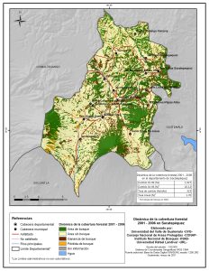 Cobertura forestal en el Departamento de Sacatepéquez.