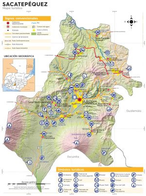 Mapa turistico del Departamento de Sacatepéquez