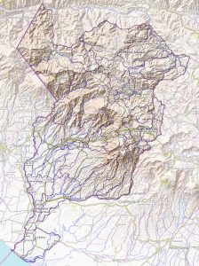 Mapa topográfico del Departamento de San Marcos.
