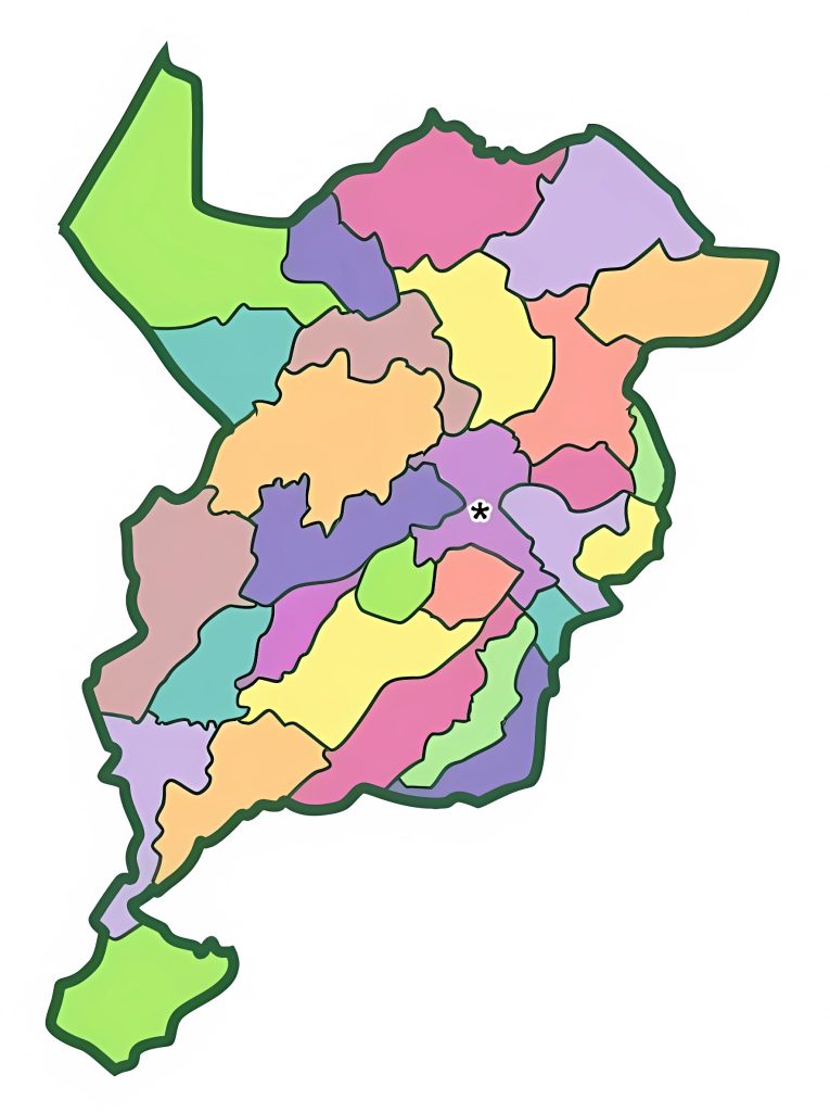 Mapa mudo del Departamento de San Marcos.