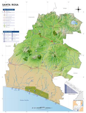 Mapa turistico del Departamento de Santa Rosa