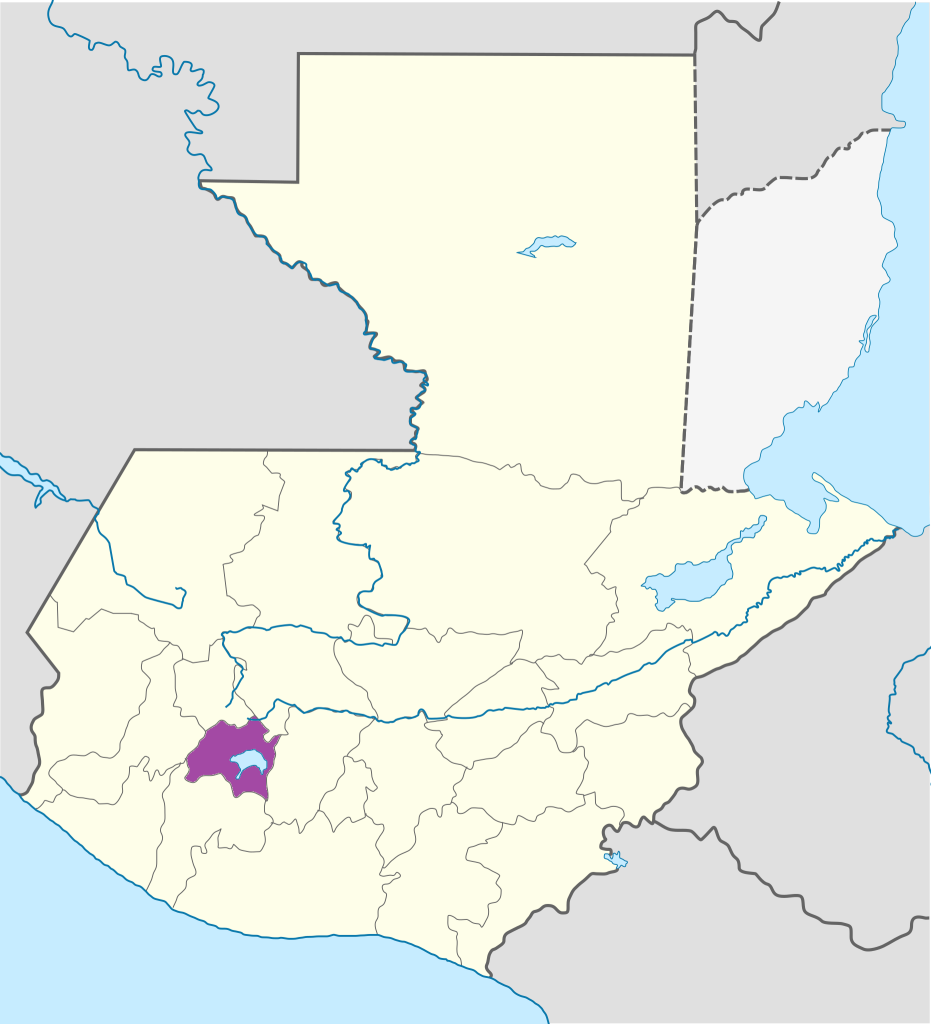 Mapa de ubicación del Departamento de Sololá.