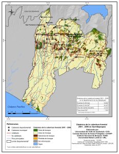 Cobertura forestal en el Departamento de Suchitepéquez.