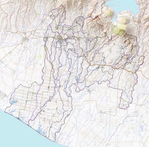 Mapa topográfico del Departamento de Suchitepéquez.