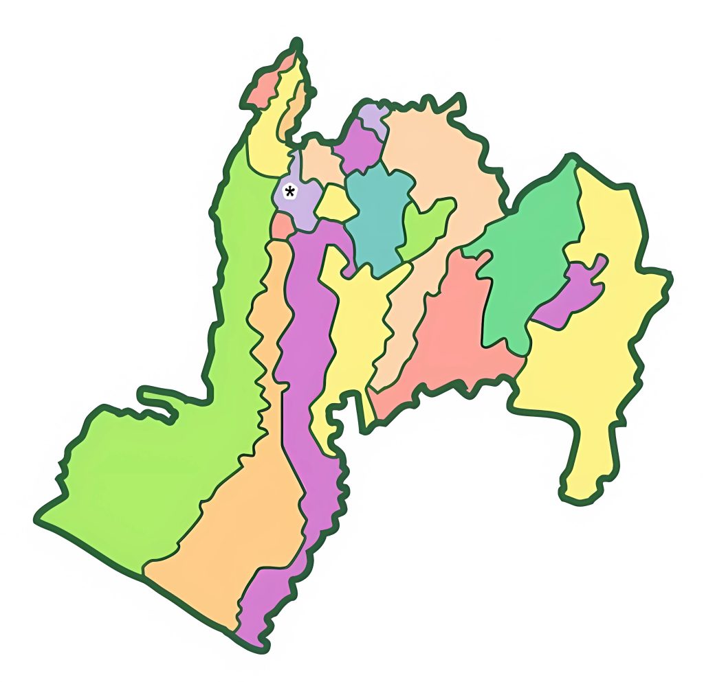 Mapa mudo del Departamento de Suchitepéquez.