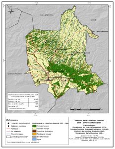 Cobertura forestal en el Departamento de Totonicapán.