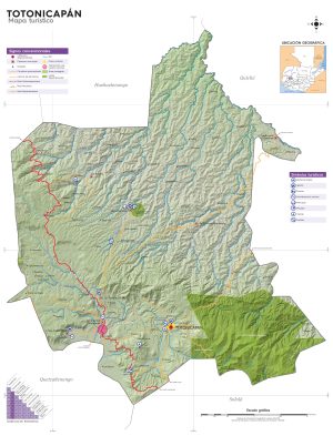 Mapa turistico del Departamento de Totonicapán