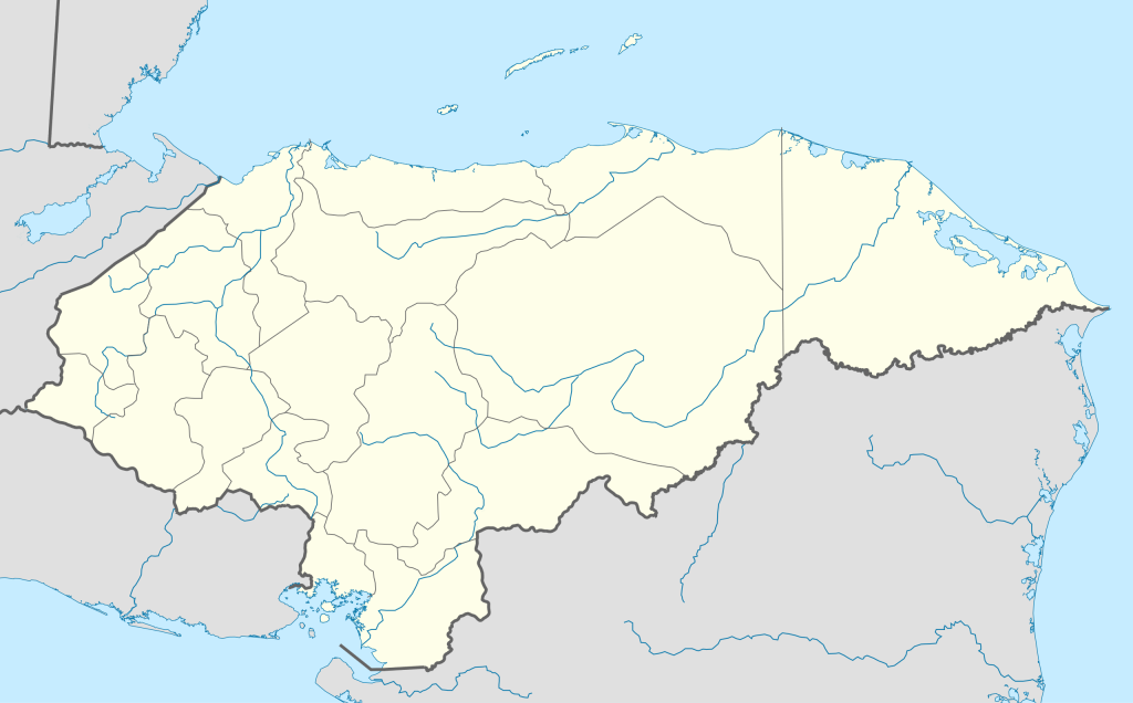 Mapa mudo de Honduras.