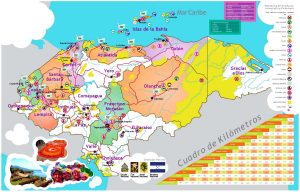 Mapa turístico de Honduras