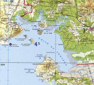 Mapa del golfo de Fonseca