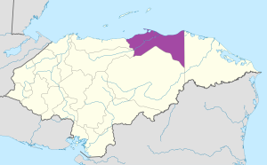 Mapa de ubicación del Departamento de Colón.