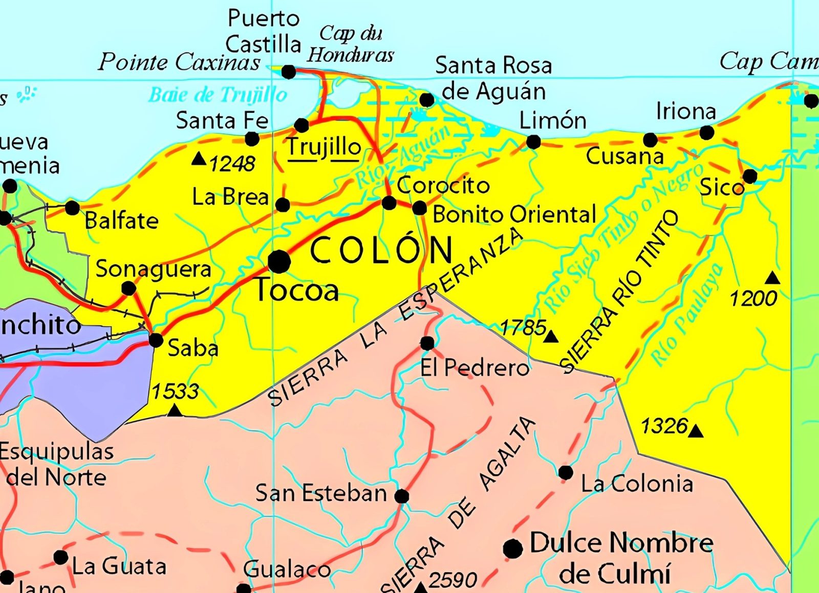 Mapa del departamento de Colón - Galería de mapas
