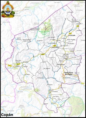Mapa del departamento de Copán
