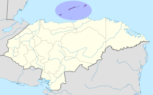 Mapa de ubicación del Departamento de Islas de la Bahía.