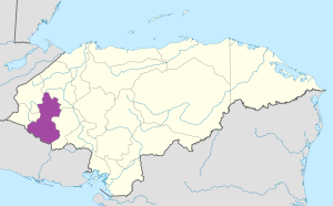 Mapa de ubicación del Departamento de Lempira.