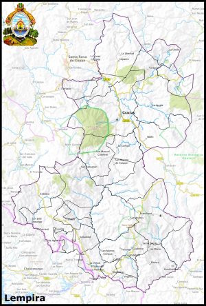 Mapa del departamento de Lempira