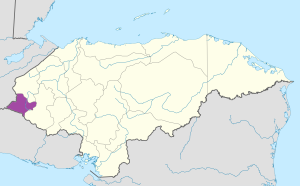 Mapa de ubicación del Departamento de Ocotepeque.