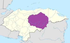 Mapa de ubicación del Departamento de Olancho.