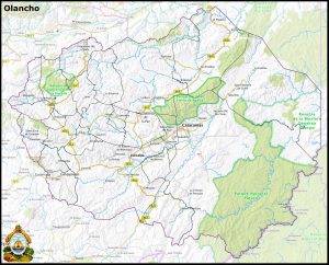 Mapa del departamento de Olancho