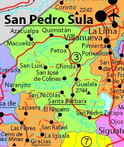 Principales ciudades del Departamento de Santa Bárbara.