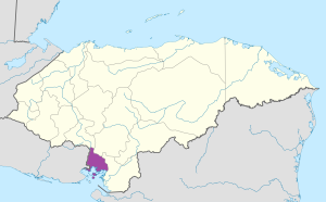 Mapa de ubicación del Departamento de Valle.