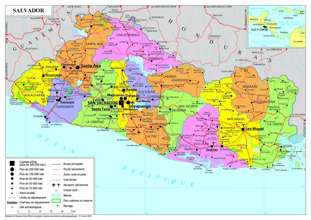 Mapa de El Salvador.