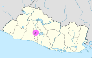 Mapa de ubicación de San Salvador en El Salvador.