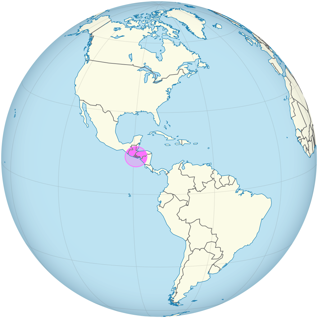 Mapa de ubicación de El Salvador.