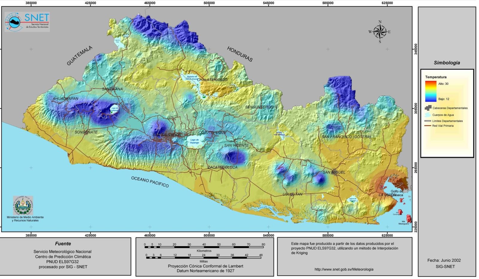 Mapa climático de El Salvador - Galería de mapas