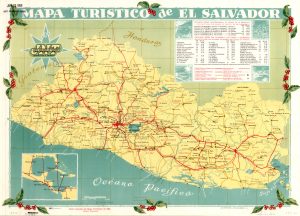 Mapa turístico de El Salvador de 1955