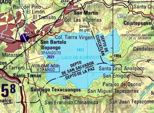 Mapa del lago de Ilopango