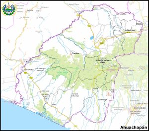 Mapa del departamento de Ahuachapán